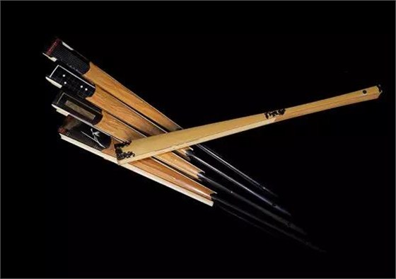 琴棋書畫——紫光檀嵌黃檀扇骨