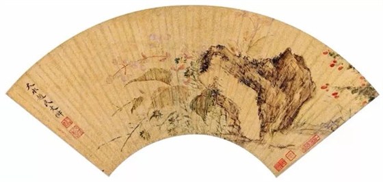 文徵明書畫創作扇面