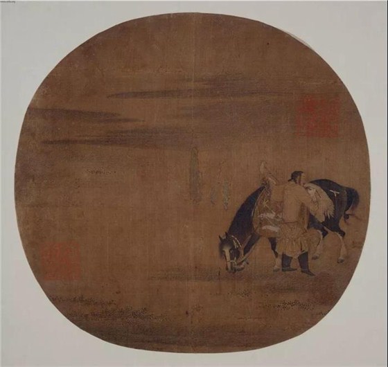 五代·胡瓖 《調(diào)馬圖頁》
