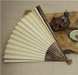 多頭型棕竹折扇