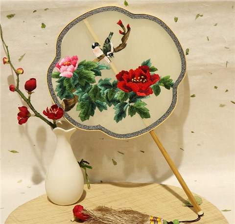真絲刺繡團扇