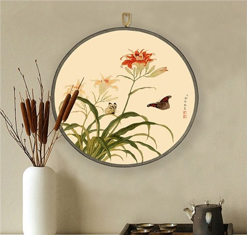 中式花鳥畫裝飾團扇