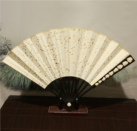 紅木嵌牛骨折扇十八羅漢