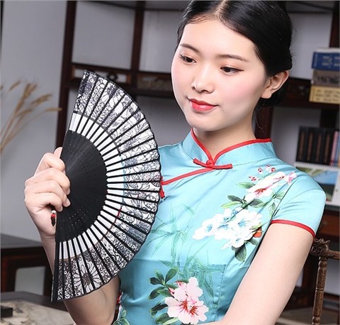 女士日用絲綢折扇