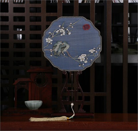 收藏級緙絲團扇葵花形狀