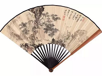 書畫大師溥心畬的折扇扇面畫