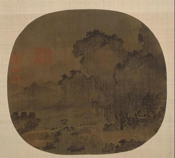 江岑 《溪山煙靄圖頁》